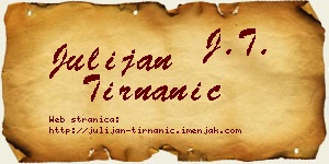 Julijan Tirnanić vizit kartica